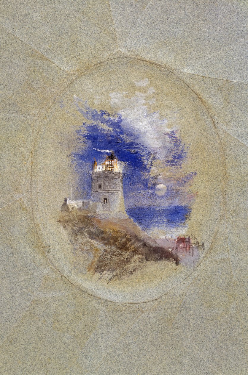 Lowestoffe fyrtårn, ca. 1827 (gouache på papir) av Joseph Mallord William Turner