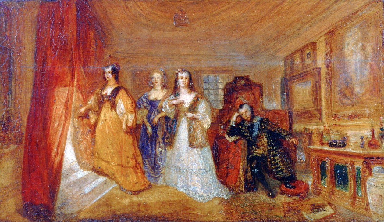 Lucy, grevinne av Carlisle, og Dorothy Percys besøk hos deres far Lord Percy..., c1831 av Joseph Mallord William Turner