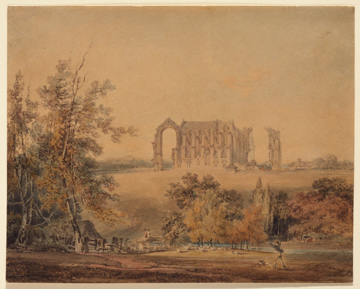 Malmesbury Abbey sett fra nord av Joseph Mallord William Turner