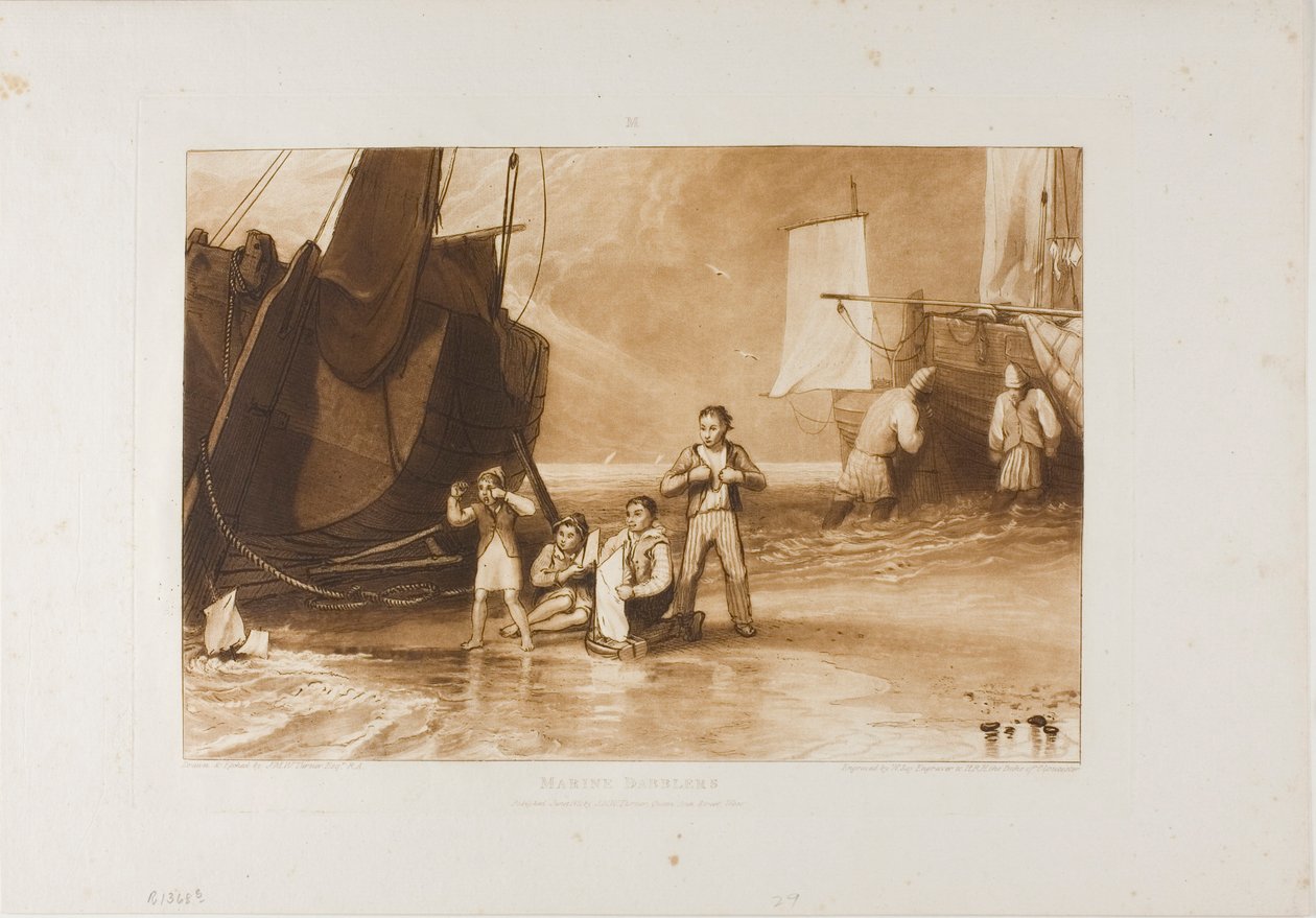 Marine Dabblers, plate 29 fra Liber Studiorum av Joseph Mallord William Turner