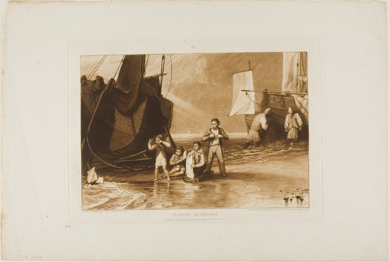 Marine Dabblers, plate 29 fra Liber Studiorum av Joseph Mallord William Turner