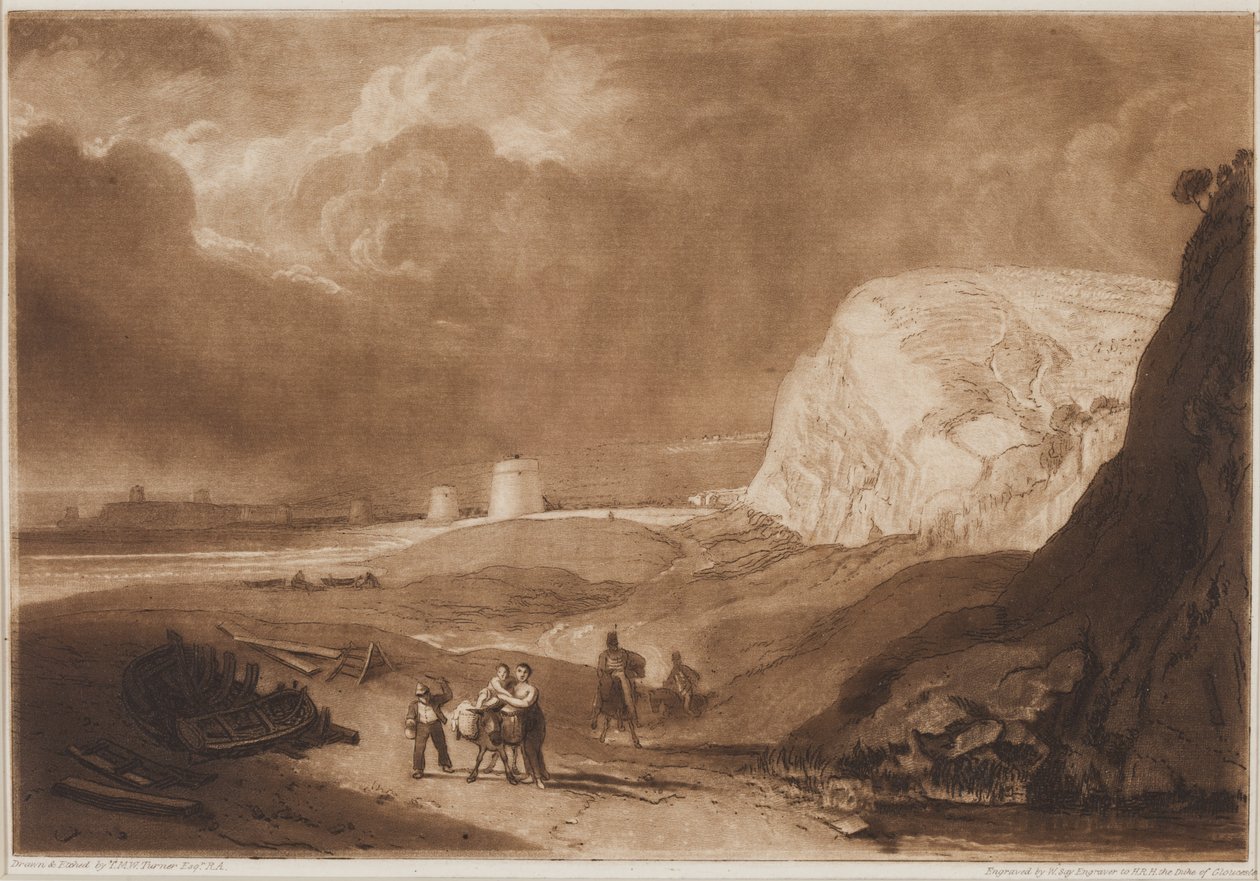 Martello Towers nær Bexhill, Sussex, 1811 av Joseph Mallord William Turner