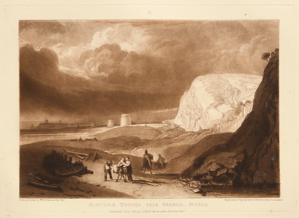 Martello-tårn nær Bexhill, Sussex av Joseph Mallord William Turner