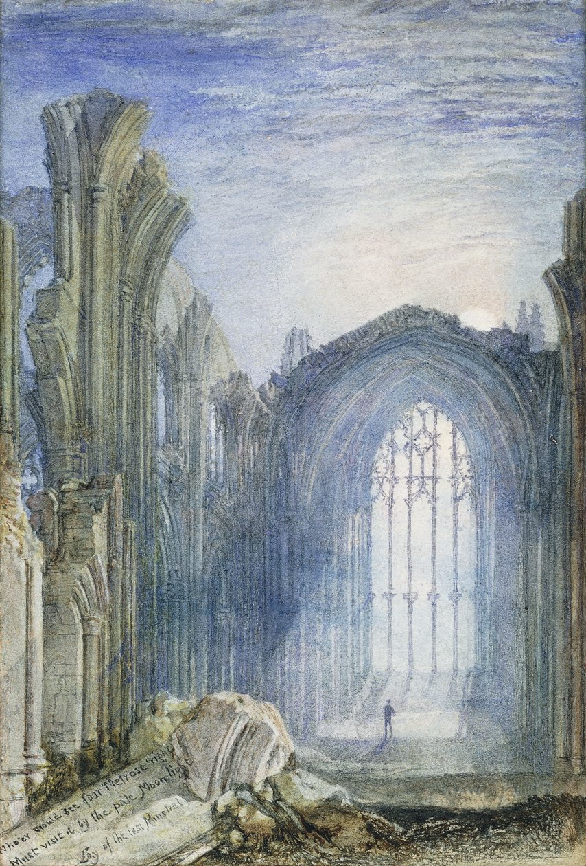 Melrose Abbey: En illustrasjon til Sir Walter Scotts "The Lay of the Last Minstrel" av Joseph Mallord William Turner