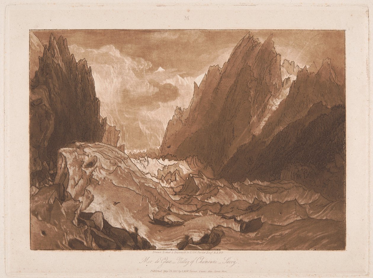 Mer de Glace, Chamonix-dalen, Savoia av Joseph Mallord William Turner
