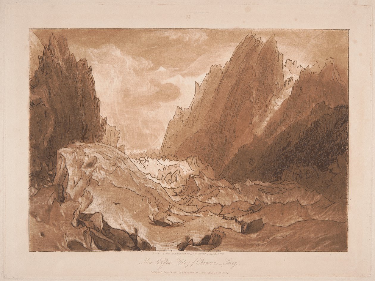 Mer de Glace, Chamonix-dalen, Savoie av Joseph Mallord William Turner