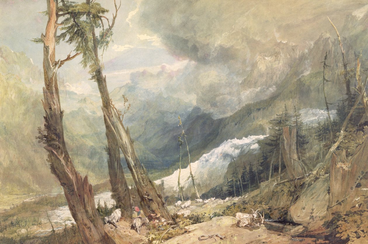Mere de Glace, i Chamouni-dalen, Sveits av Joseph Mallord William Turner