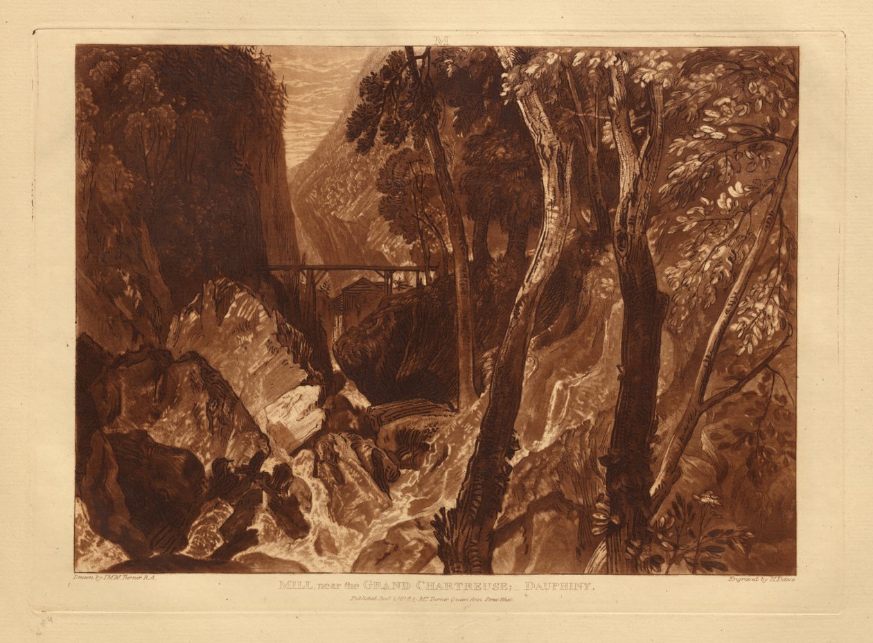 Mølle nær Grande Chartreuse av Joseph Mallord William Turner