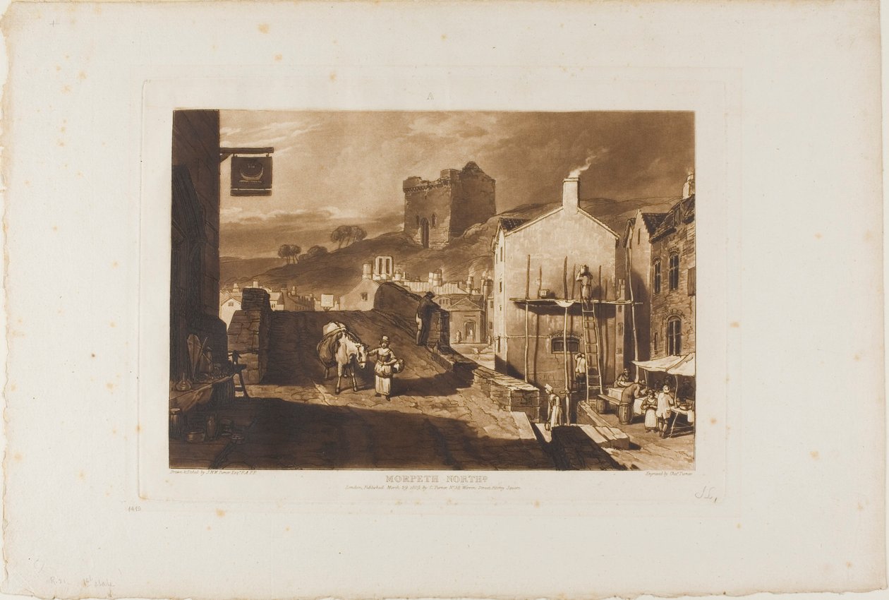 Morpeth, plate 21 fra Studieboken av Joseph Mallord William Turner