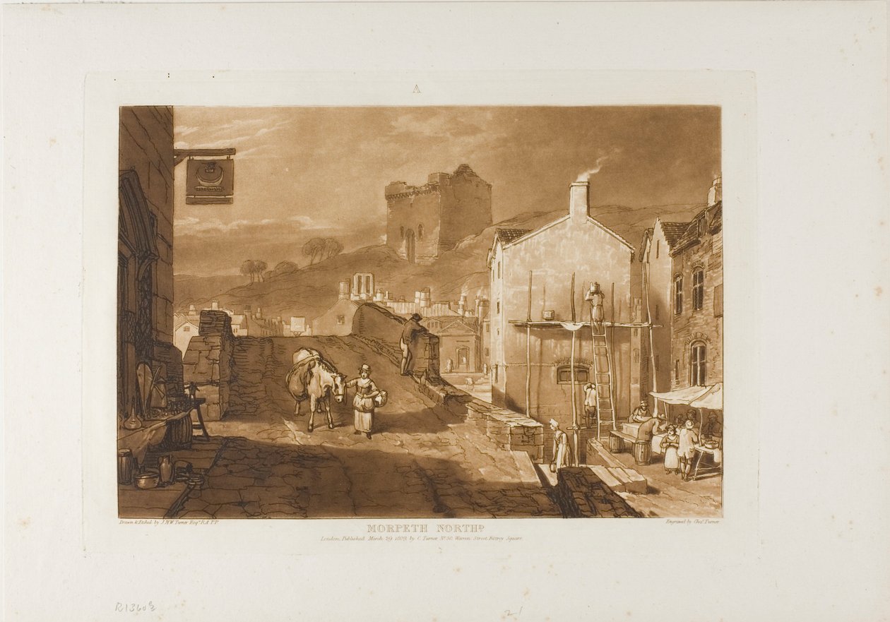 Morpeth, plate 21 fra Studieboken av Joseph Mallord William Turner