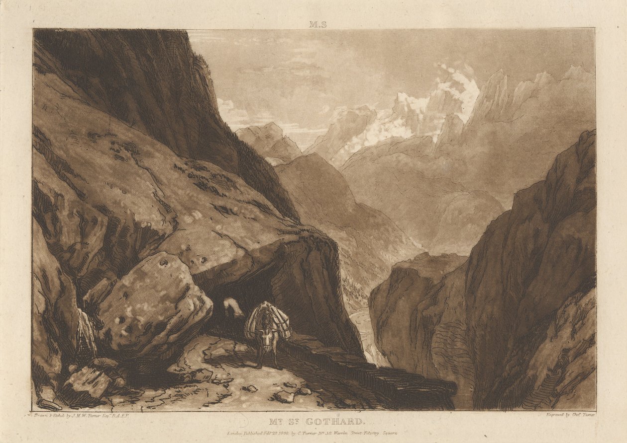 Sankt Gotthard-fjellet av Joseph Mallord William Turner