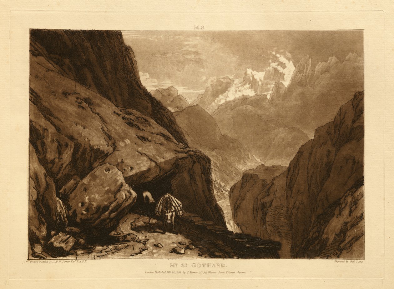 St. Gotthard-fjellet av Joseph Mallord William Turner