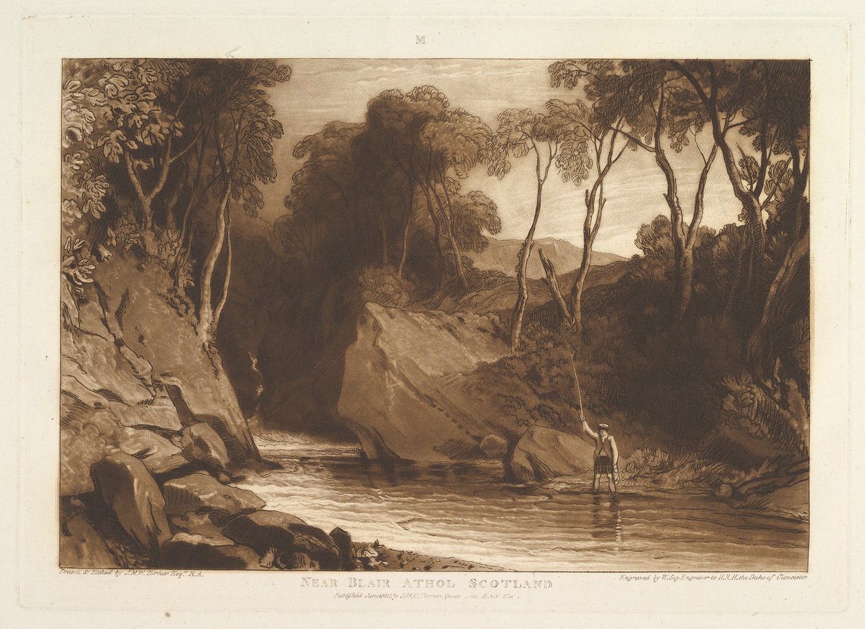 Nær Blair Athol, Skottland Liber Studiorum, del VI, plate 30, 1. juni 1811. av Joseph Mallord William Turner