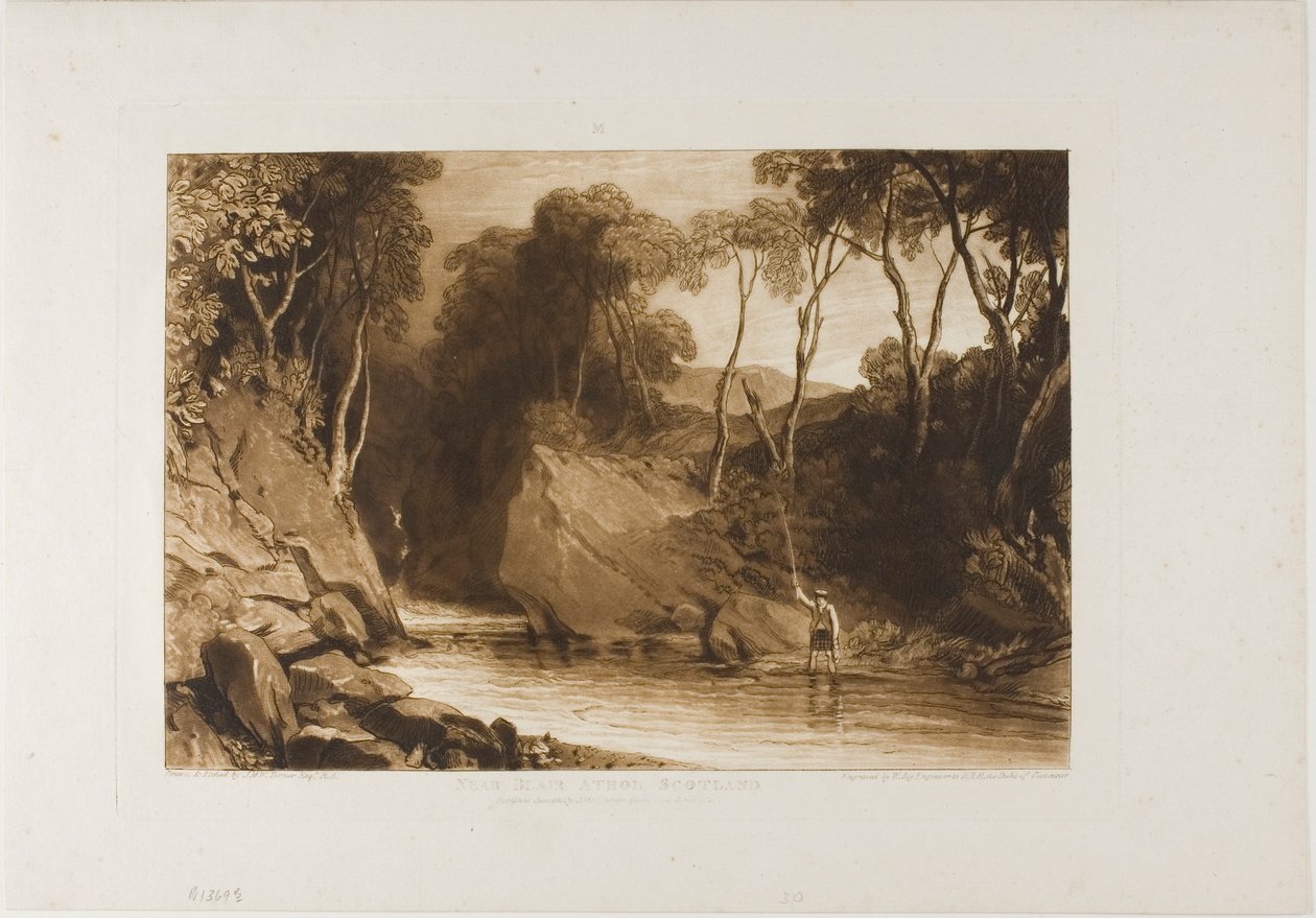 Nær Blair Athol, plate 30 fra Liber Studiorum av Joseph Mallord William Turner