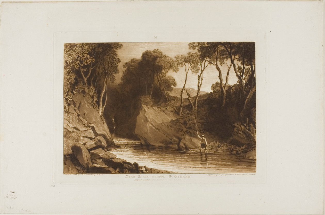 Nær Blair Athol, plate 30 fra Liber Studiorum av Joseph Mallord William Turner
