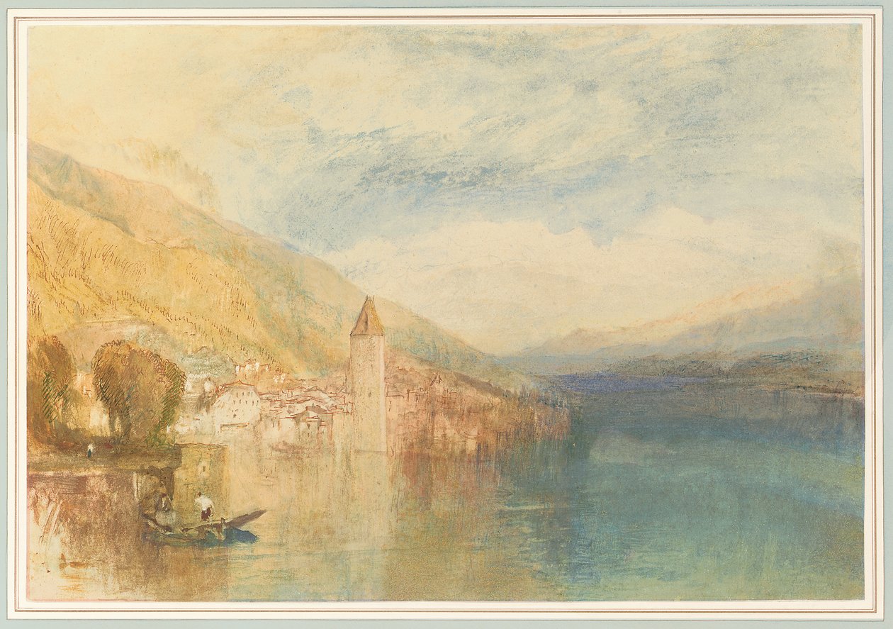 Oberhofen ved Thunsjøen, Sveits av Joseph Mallord William Turner