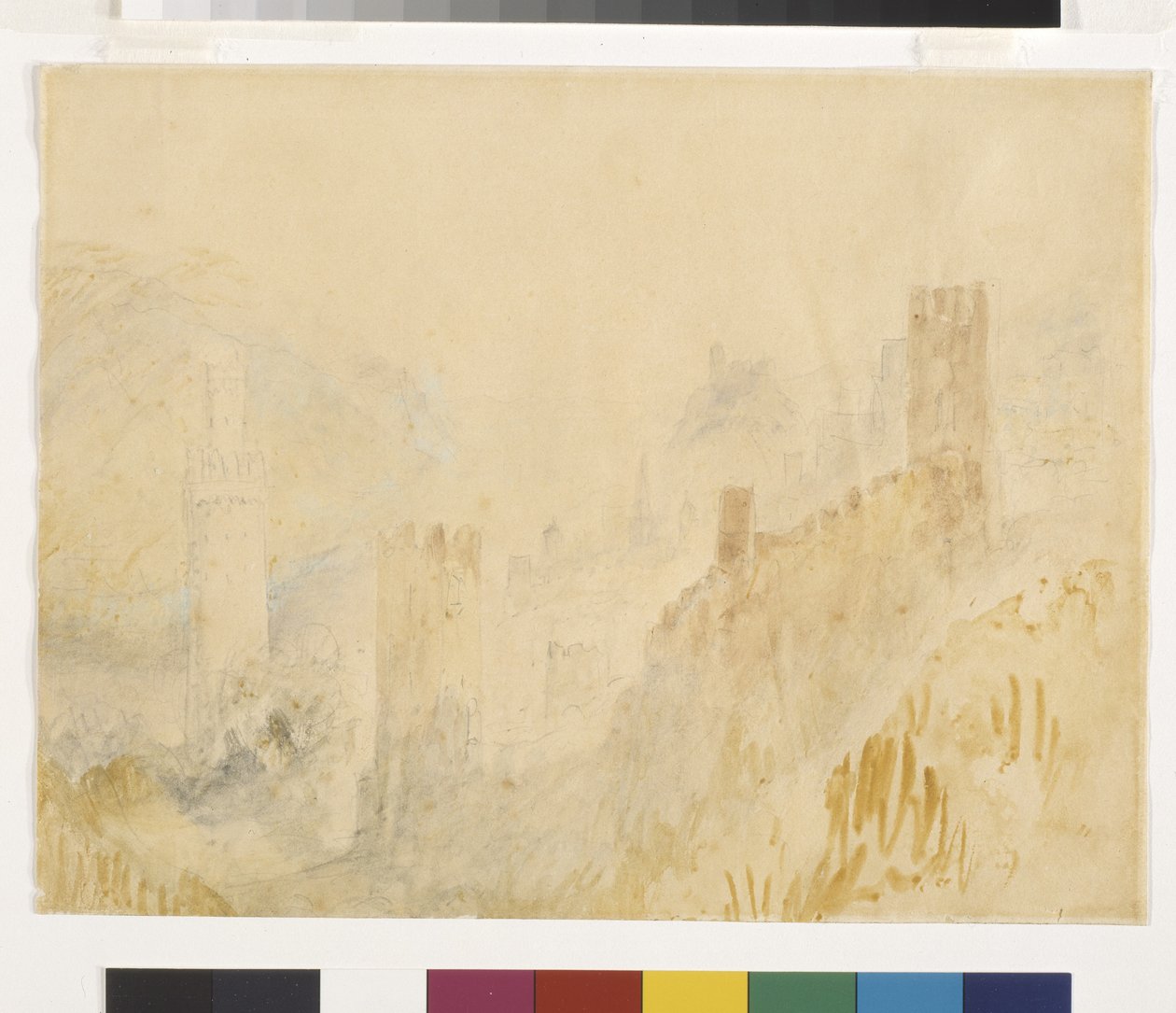 Oberwesel On The Rhine (akvarell over blyant på hvitt papir) av Joseph Mallord William Turner