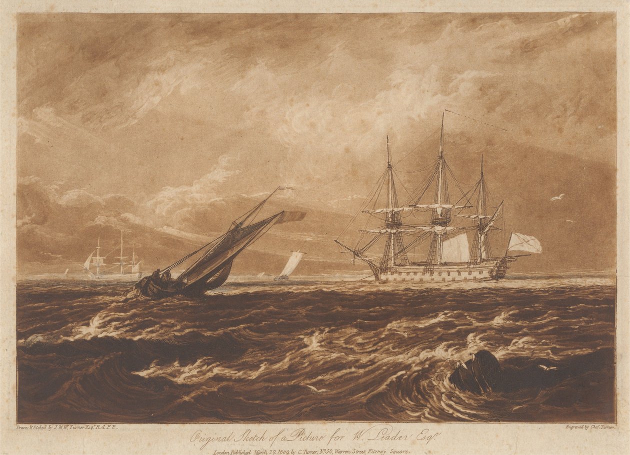 Originalskisse til et bilde for W. Leader, Esq. av Joseph Mallord William Turner