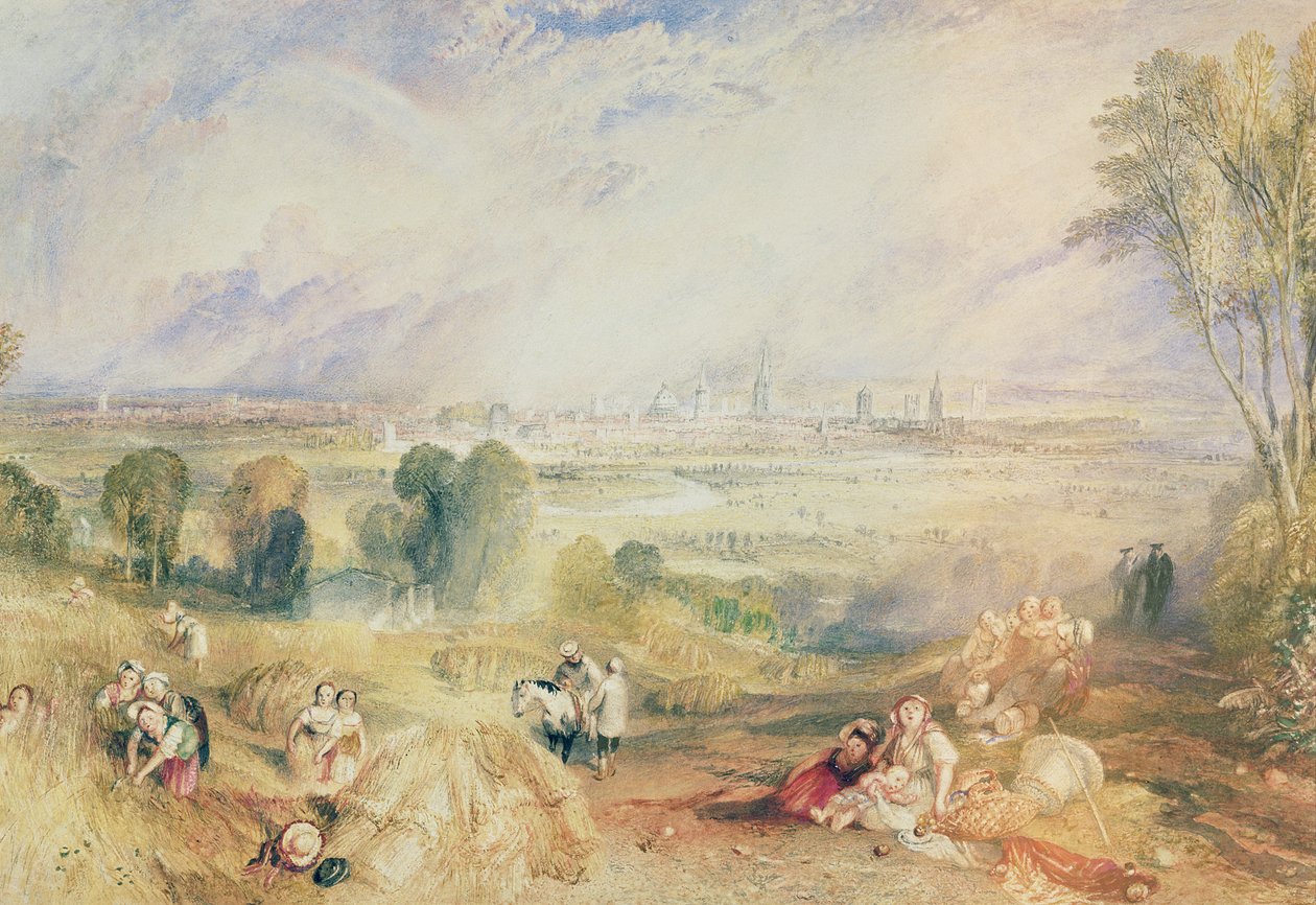 Oxford fra North Hinksey (akvarell på papir) av Joseph Mallord William Turner