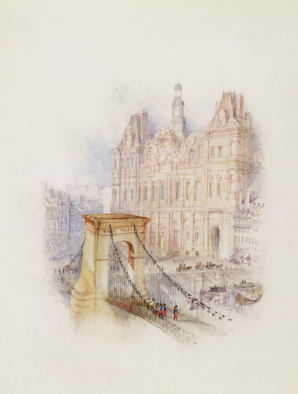 Paris: Hotel de Ville (akvarell, penn og rødt blekk på hvitt vevd papir) av Joseph Mallord William Turner