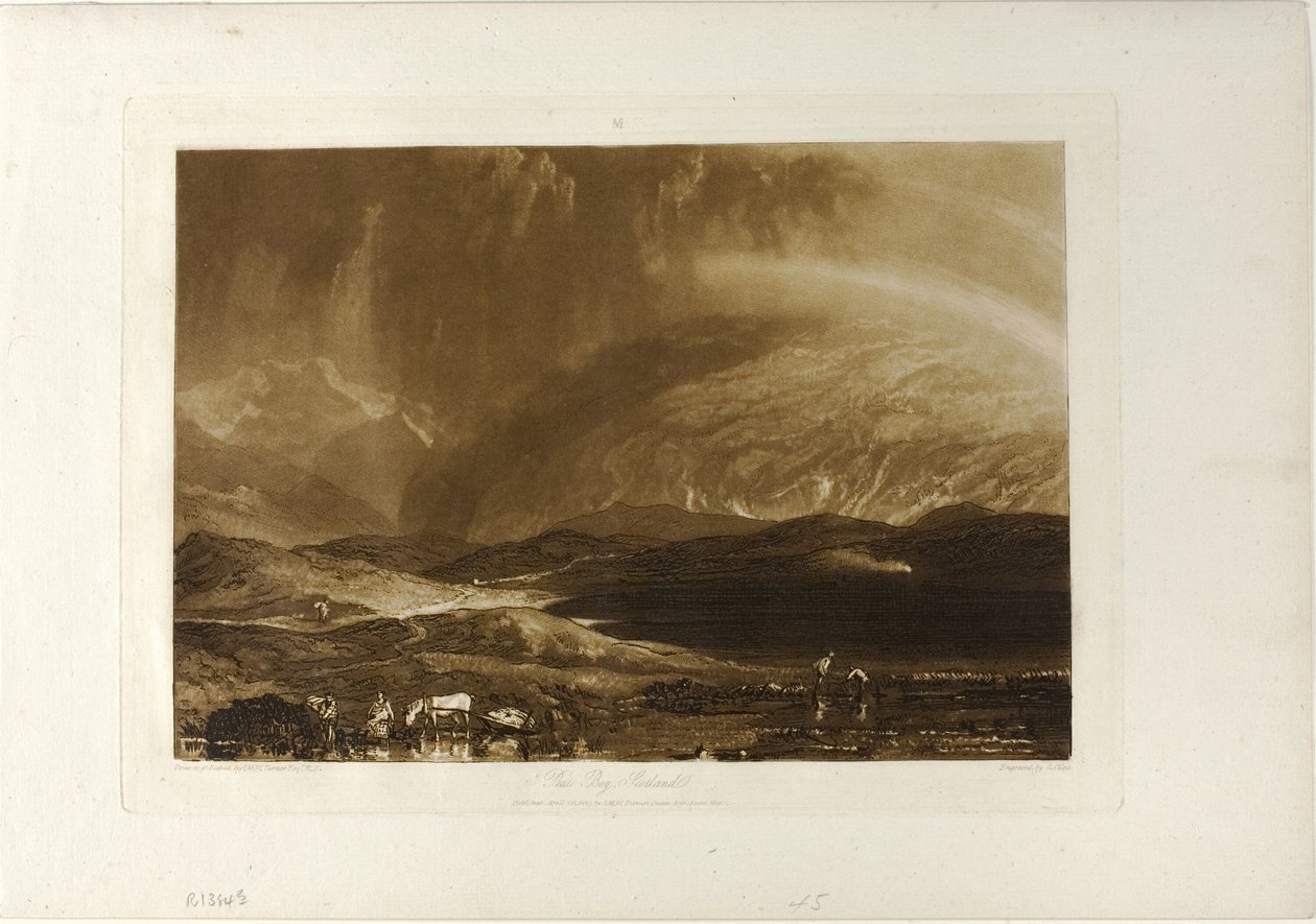 Peat Bog, Skottland, plate 45 fra Book of Studies av Joseph Mallord William Turner