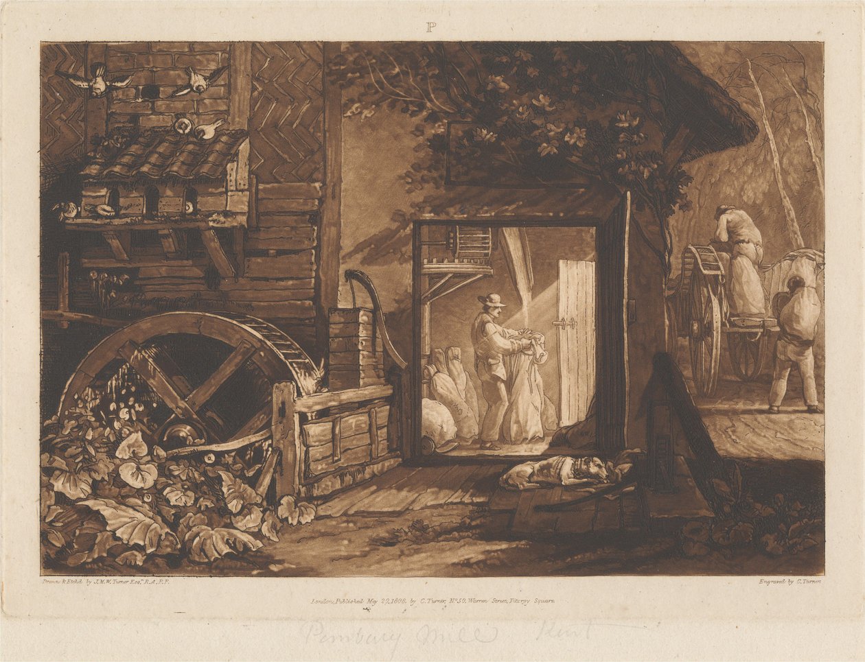 Pembury mølle, Kent av Joseph Mallord William Turner