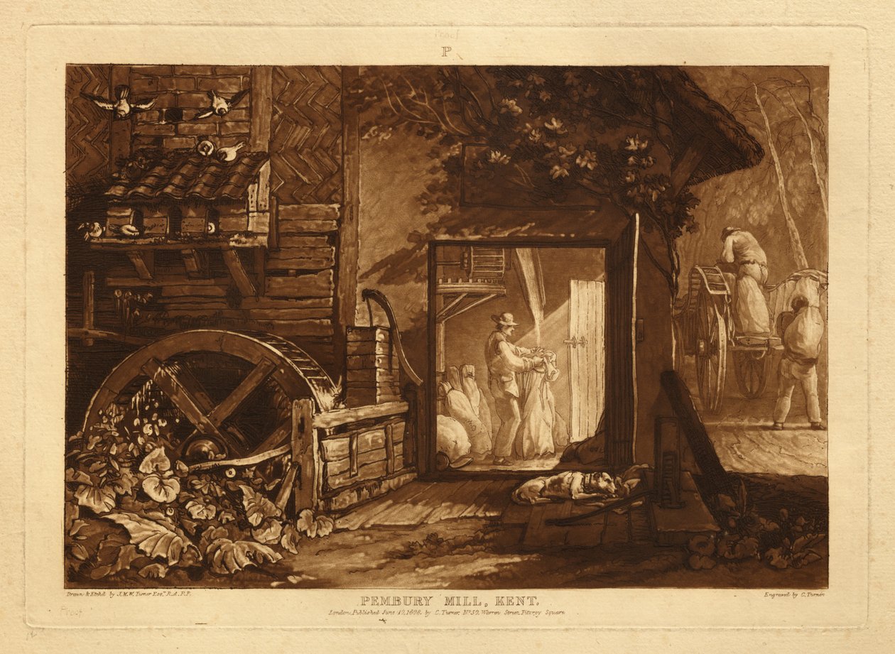 Pembury mølle, Kent av Joseph Mallord William Turner