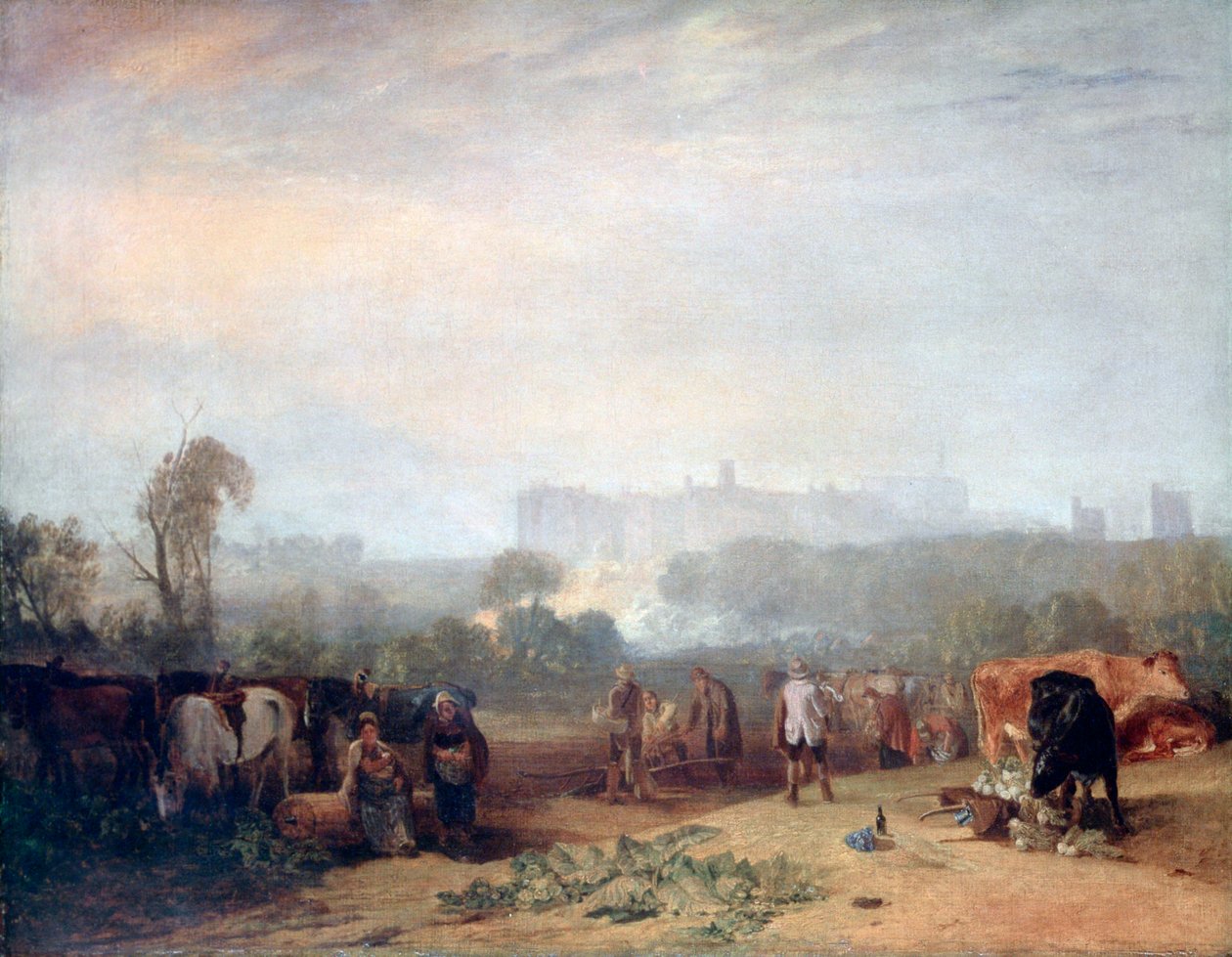 Pløyer opp neper, nær Slough, `Windsor, c1809 av Joseph Mallord William Turner