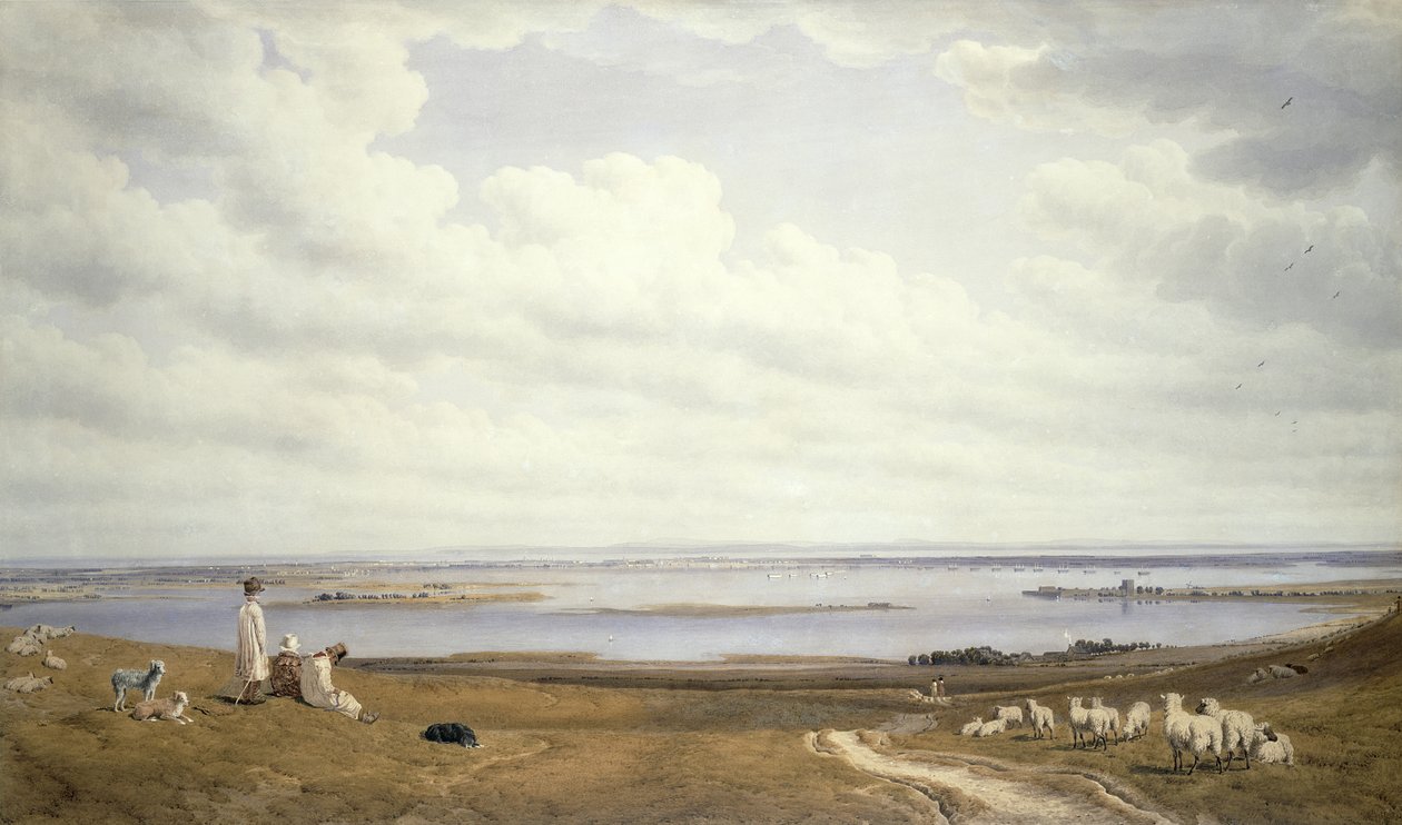 Portsmouth havn fra Portsdown Hill av Joseph Mallord William Turner