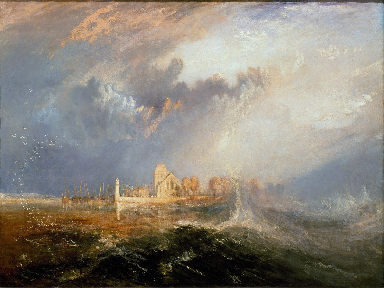 Quillebeuf ved munningen av Seinen (Quillebeuf-sur-Seine, Quillebeuf sur Seine) i Normandie”” Maleri av Joseph Mallord William Turner (1775-1851) 1833 Dim. 92,5x123,2 cm Lisboa. Calouste Gulbenkian-museet av Joseph Mallord William Turner