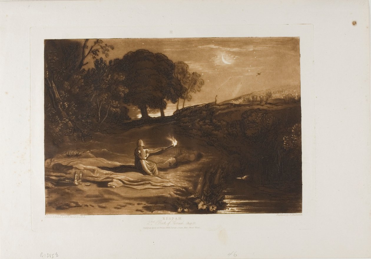 Rispah, plate 46 fra Studieboken av Joseph Mallord William Turner