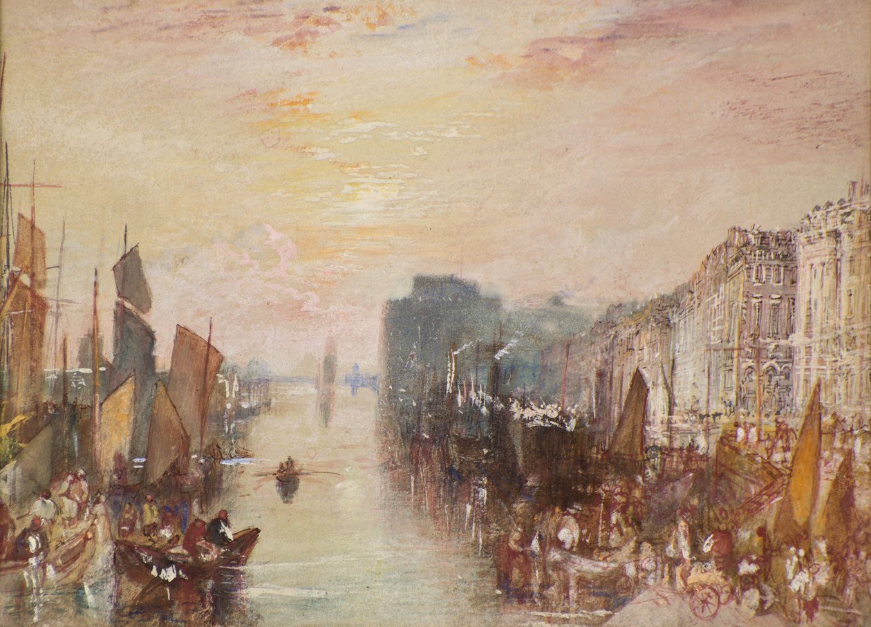 Elvescene, Le Havre, ca. 1832 (akvarell) av Joseph Mallord William Turner
