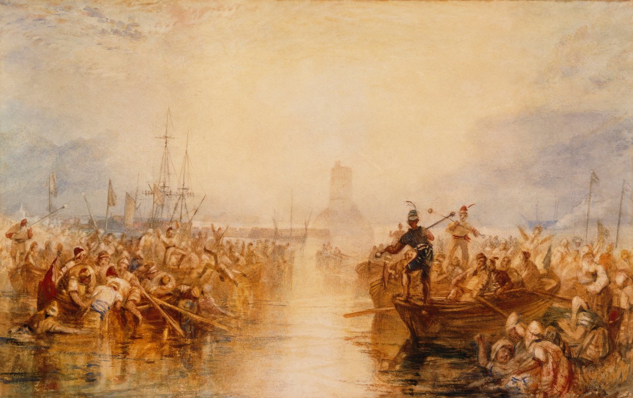 Saint-Vaast-La-Hougue, Normandie av Joseph Mallord William Turner