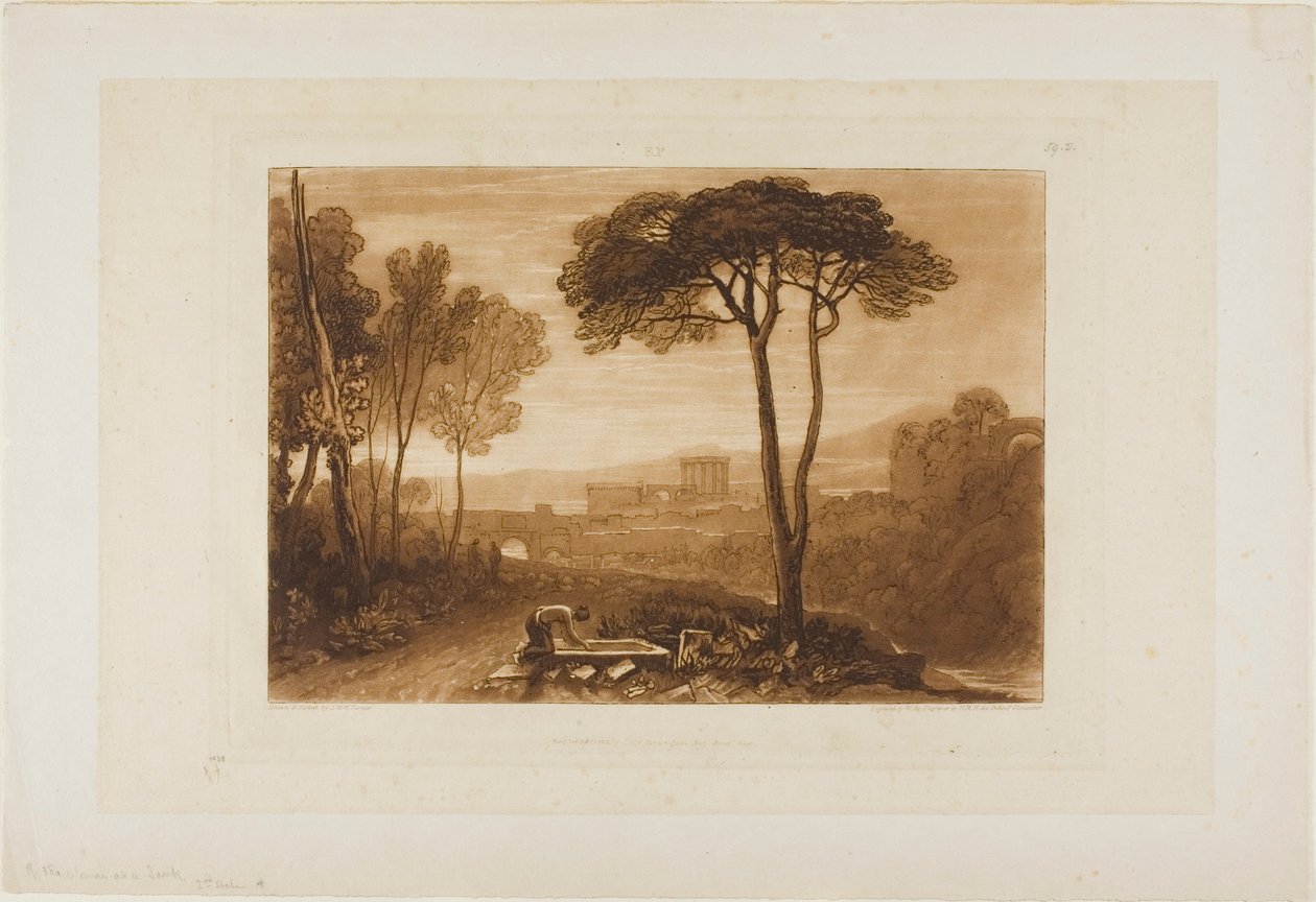 Scene in the Campagna, plate 38 fra Book of Studies av Joseph Mallord William Turner