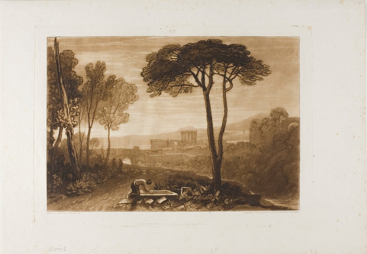 Scene in the Company, plate 38 fra Book of Studies av Joseph Mallord William Turner