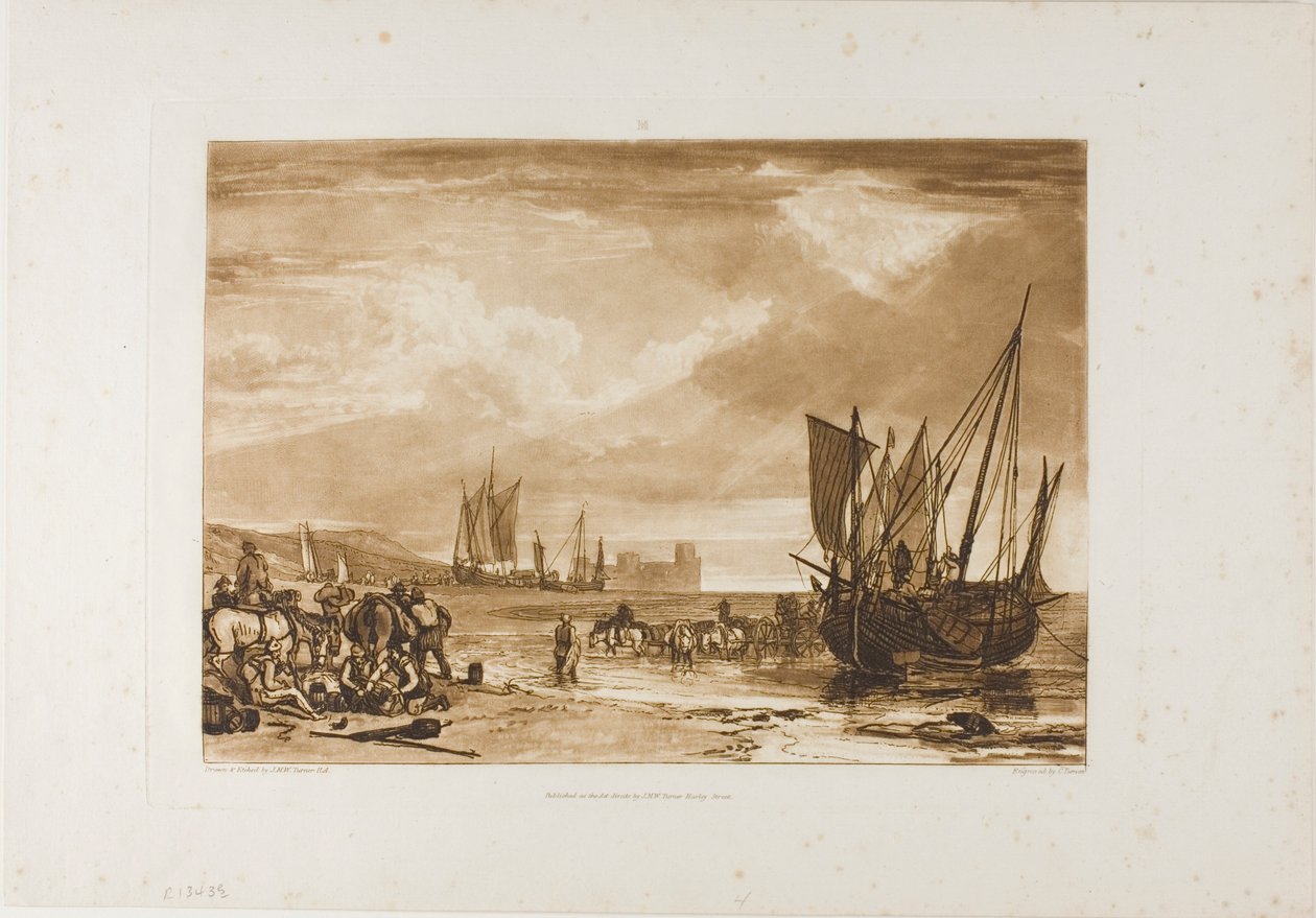 Scene på den franske kysten, plate 4 fra Liber Studiorum av Joseph Mallord William Turner