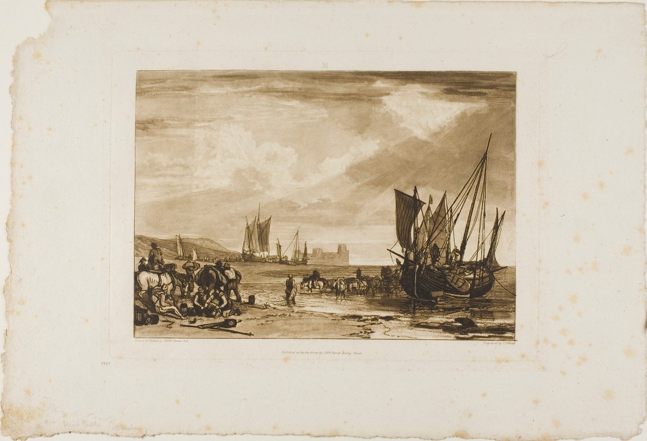 Scene på den franske kysten, plate 4 fra Liber Studiorum av Joseph Mallord William Turner