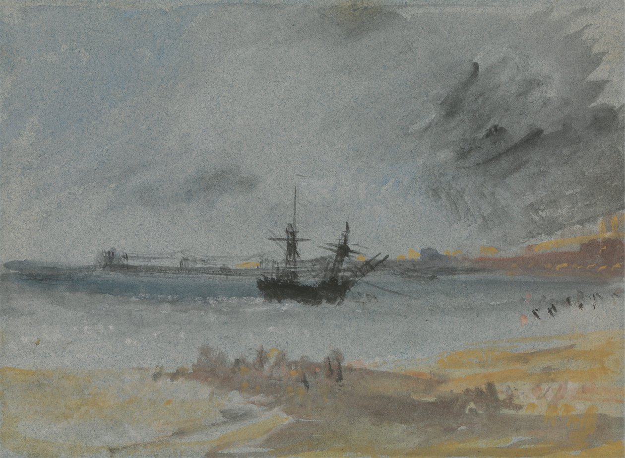 Skipet på grunn Brighton av Joseph Mallord William Turner