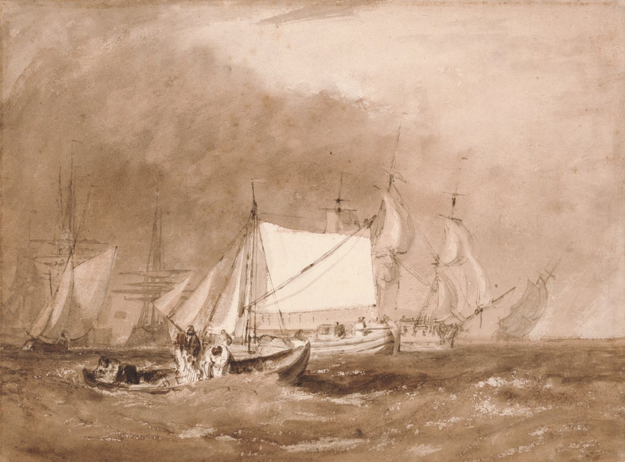 Skipsmotiv med fiskere av Joseph Mallord William Turner