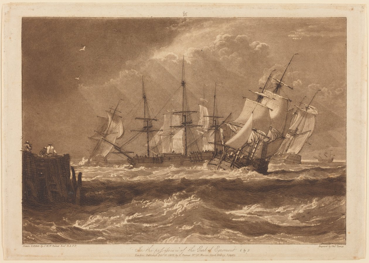 Skip i en bris av Joseph Mallord William Turner