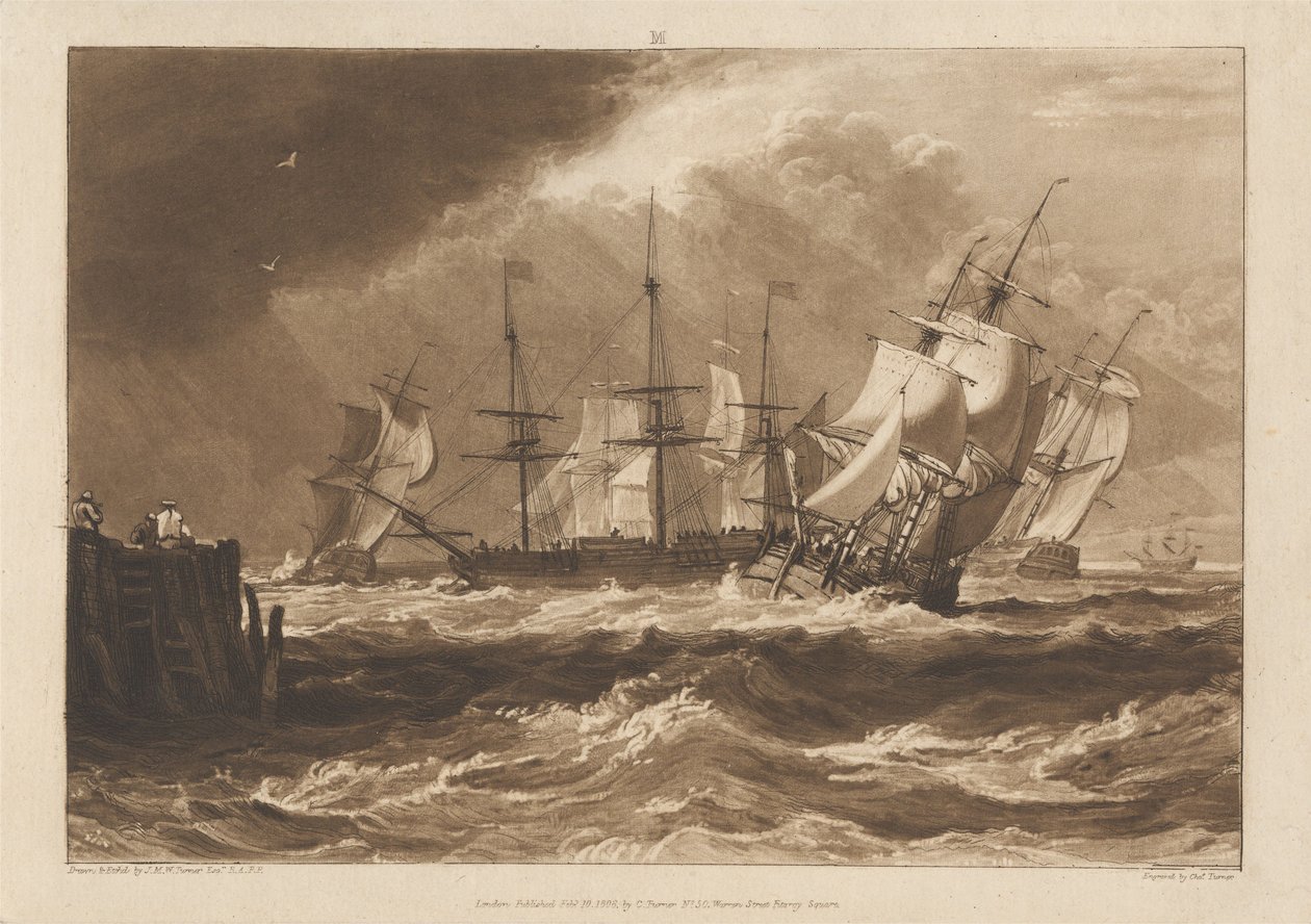 Skip i en bris av Joseph Mallord William Turner