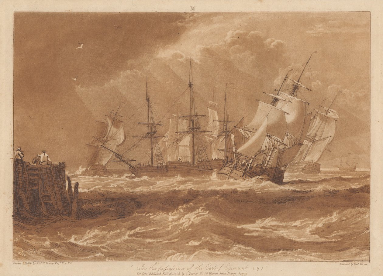 Skip i en bris av Joseph Mallord William Turner