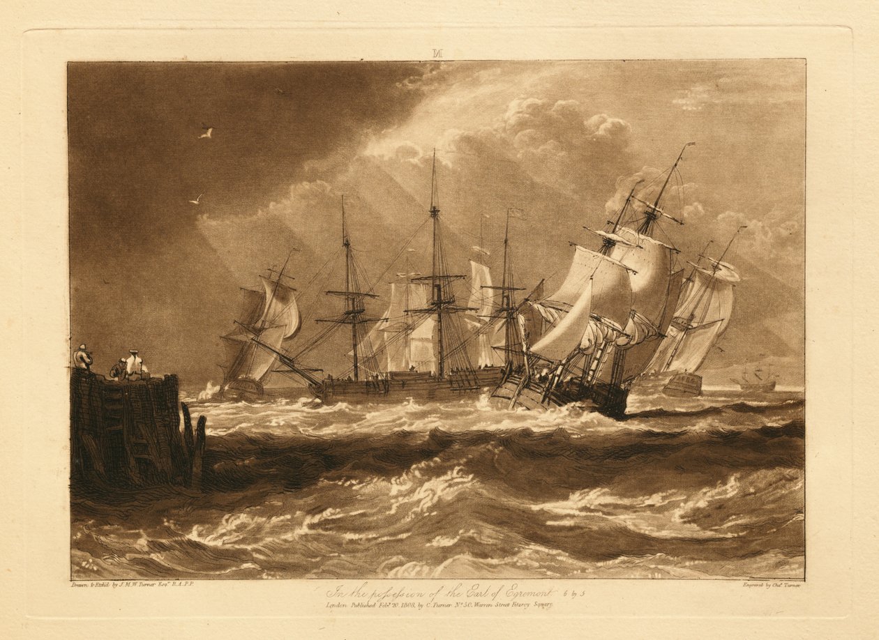 Skip i en bris av Joseph Mallord William Turner