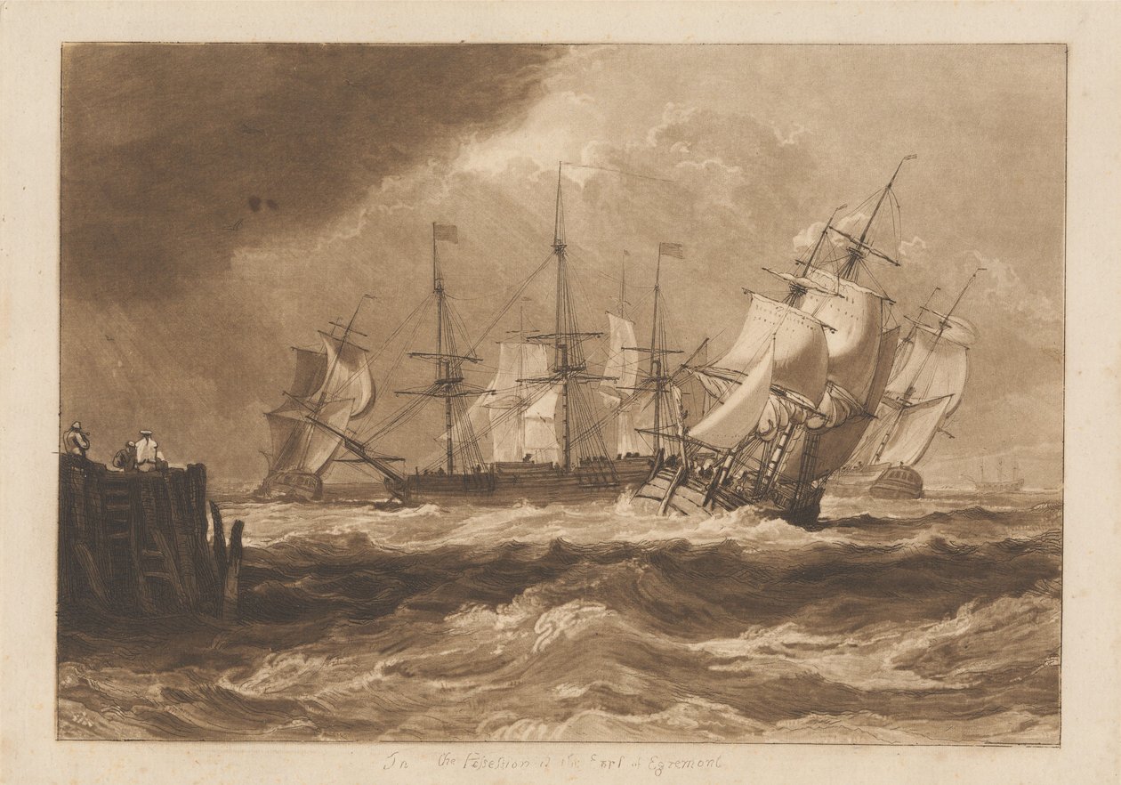 Skip i en bris av Joseph Mallord William Turner