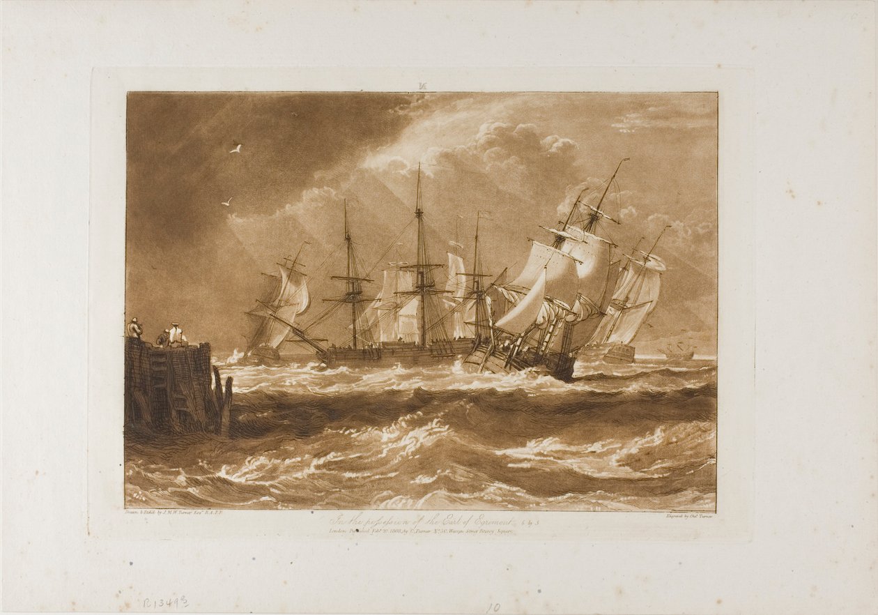 Sendes i en bris, plate 10 fra Liber Studiorum av Joseph Mallord William Turner