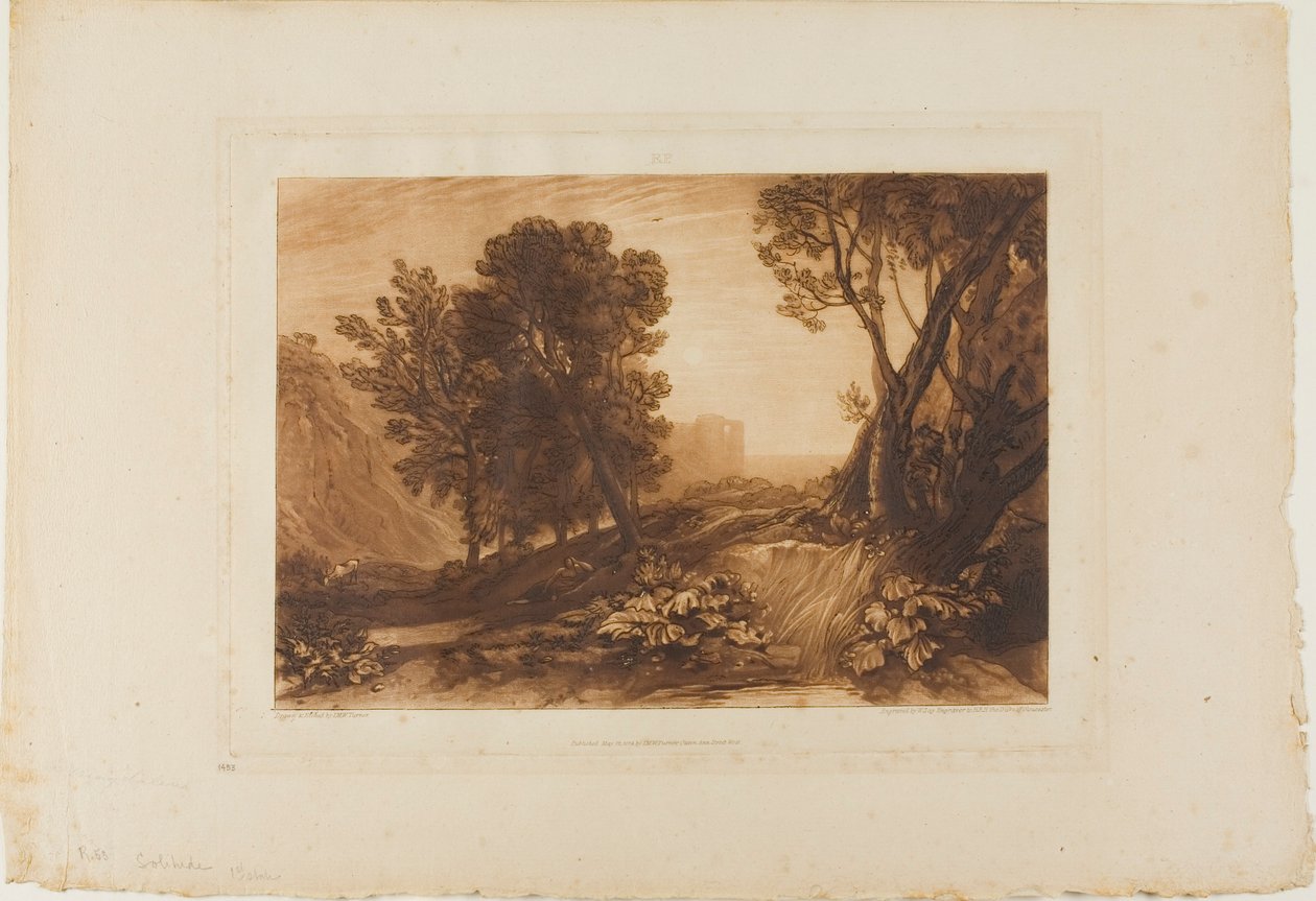 Solitude, plate 53 fra Studieboken av Joseph Mallord William Turner