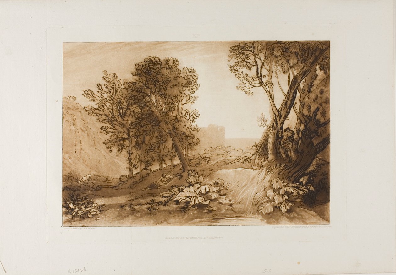 Solitude, plate 53 fra Studieboken av Joseph Mallord William Turner
