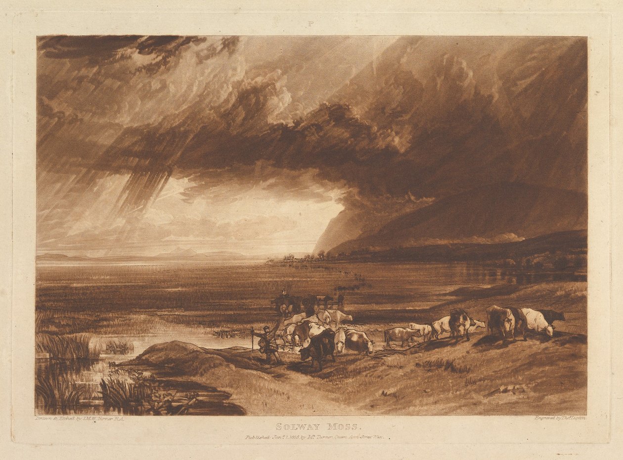 Solway Moss Liber Studiorum, del XI, plate 52, 1. januar 1816. av Joseph Mallord William Turner
