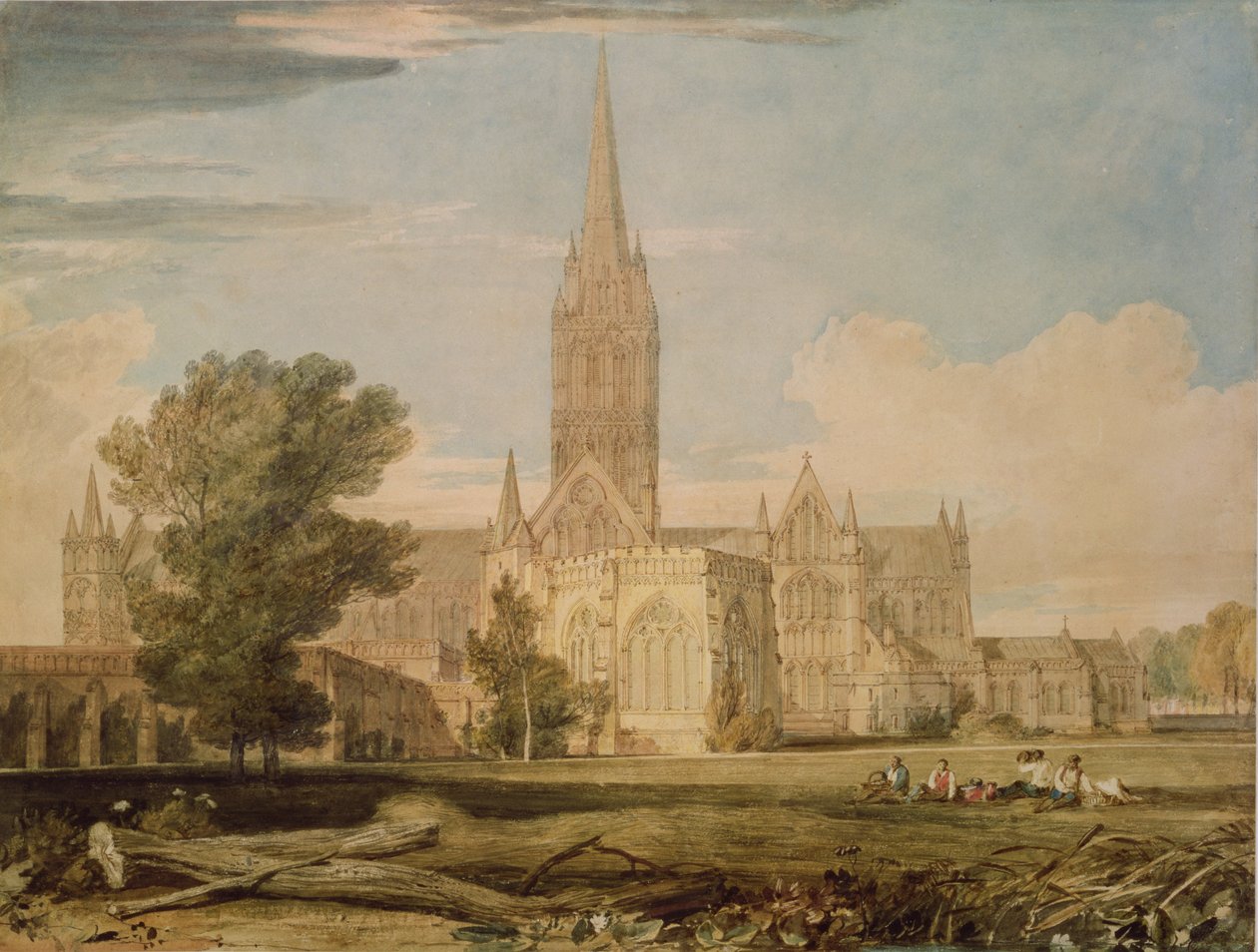 South View of Salisbury Cathedral, 1797-98 av Joseph Mallord William Turner