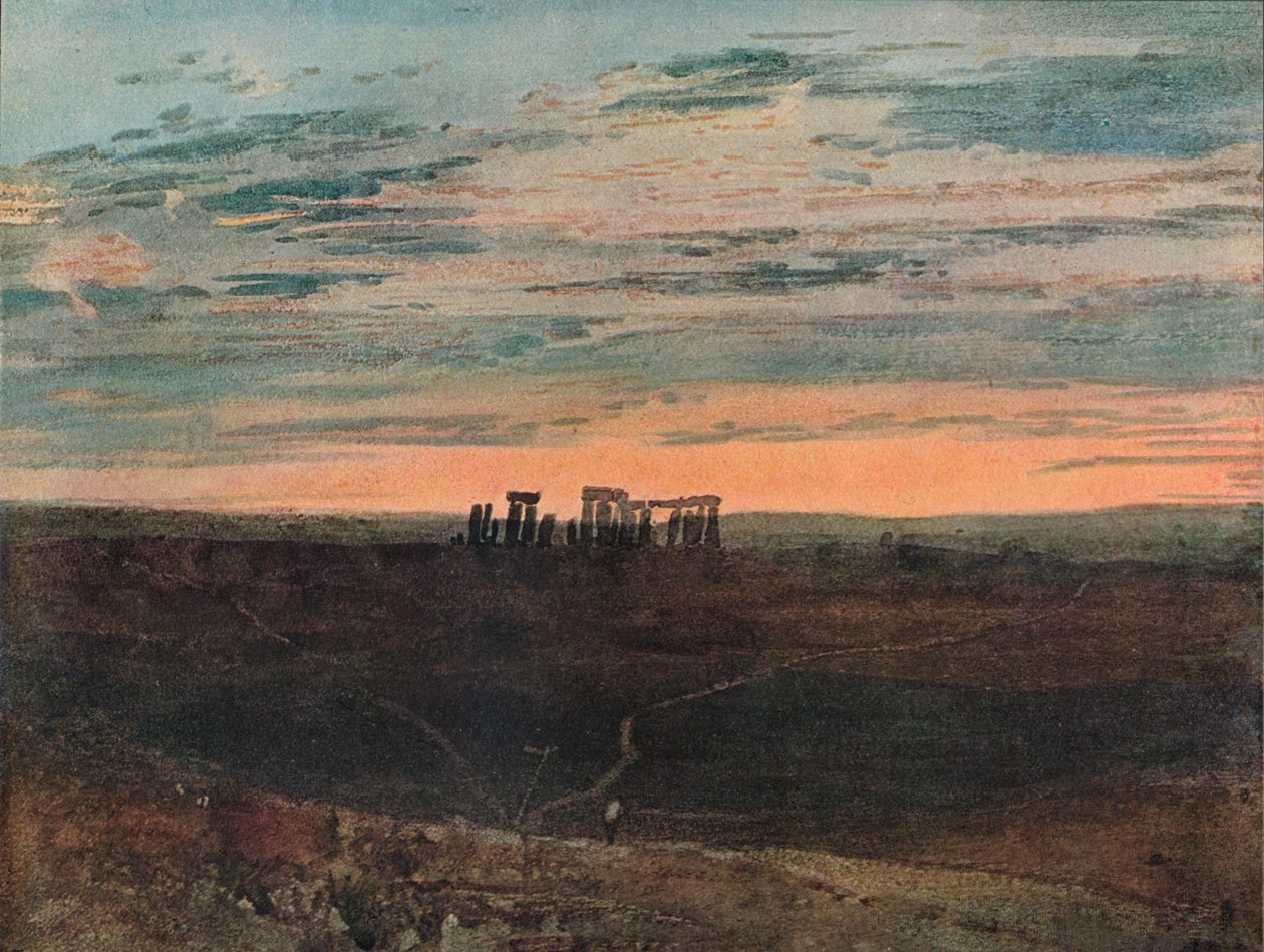 Stonehenge: Solnedgang, 1909 av Joseph Mallord William Turner